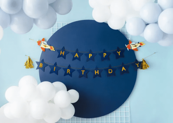 Baner Happy Birthday Niebieski na urodziny