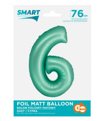 balon-foliowy-cyfra-6-mieta-matowa