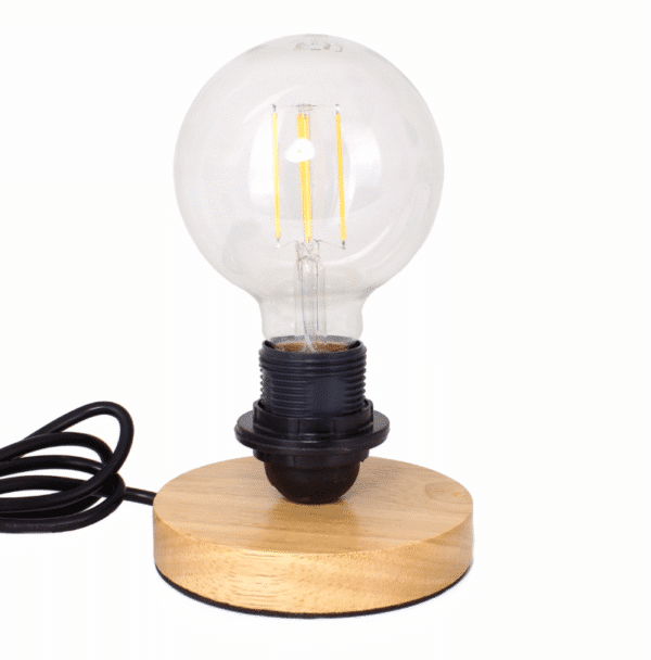 Lampka nocna z bambusową podstawką