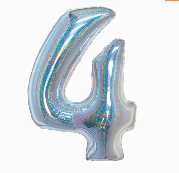 Balon Foliowy Holograficzny w kolorze srebrnym w rozmiarze 76cm