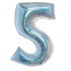 Balon Foliowy Holograficzny w kolorze srebrnym w rozmiarze76cm
