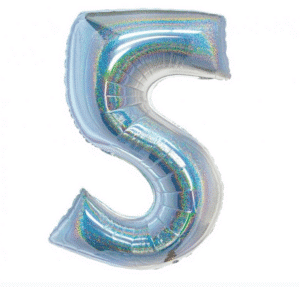 Balon Foliowy Holograficzny w kolorze srebrnym w rozmiarze76cm