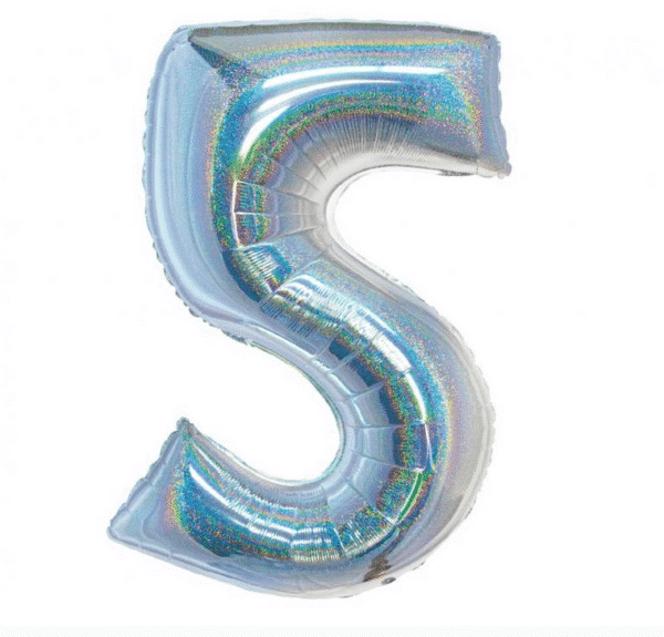 Balon Foliowy Holograficzny w kolorze srebrnym w rozmiarze76cm