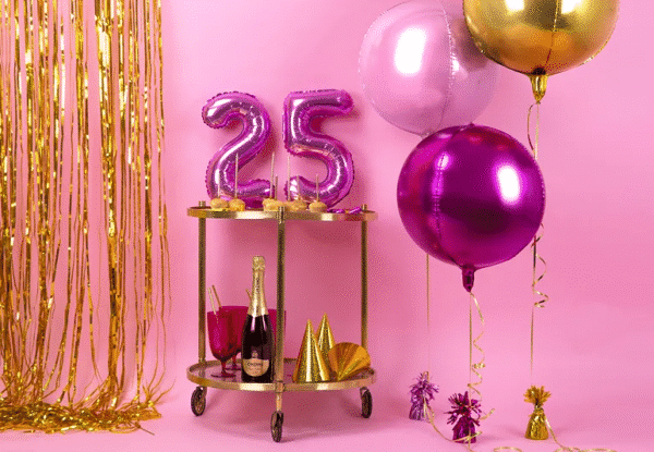 Balony z helem w różnych kolorach w kształcie kuli