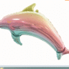 Balon Foliowy Delfin tęczowy w kolorach pastelowych w rozmiarze ok.93cm