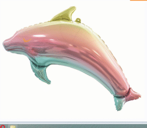 Balon Foliowy Delfin tęczowy w kolorach pastelowych w rozmiarze ok.93cm