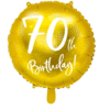 Balon foliowy 70th Birthday w kolorze złotym w rozmiarze ok.45cm