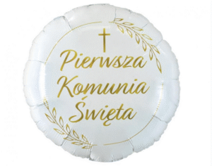 Balon foliowy okrągły ze złotym napisem o rozmiarze ok.45cm