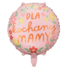 Balon foliowy na Dzień Matki z napisem i kwiatkami na około w rozmiarze ok.45cm