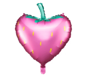 Balon foliowy soczysta truskawka w kolorze różowym w rozmiarze 42x45cm