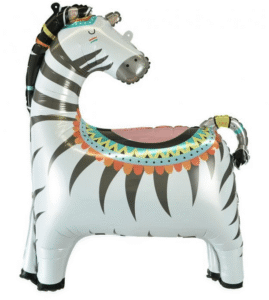 Balon foliowy biała zebra w czarne paski w rozmiarze 58x73cm