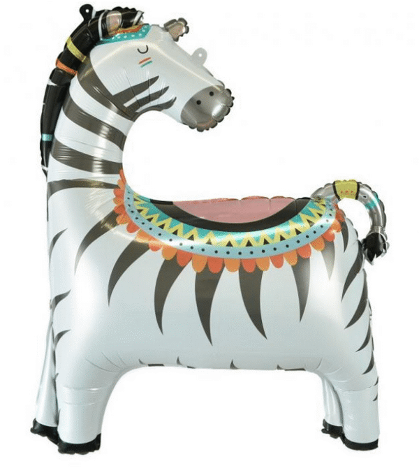 Balon foliowy biała zebra w czarne paski w rozmiarze 58x73cm