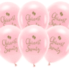 Śliczne balony na chrzest różowo złote 6 sztuk