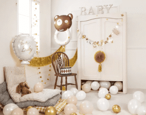 Dekoracje w pastelowych odcieniach na baby shower
