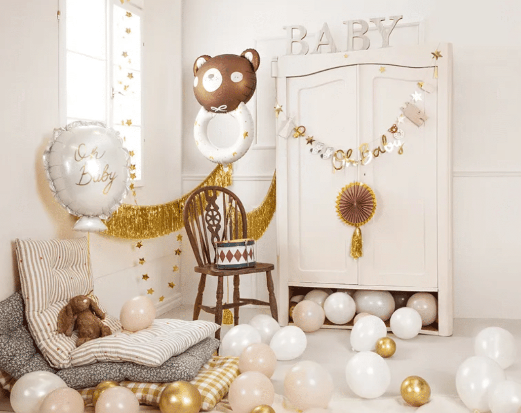 Dekoracje w pastelowych odcieniach na baby shower