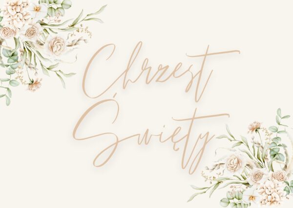 Plakat na chrzest święty boho