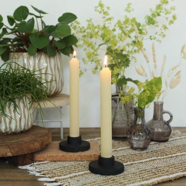 Świece kremowe ryflowane 20cm - pakiet 4 do eleganckich aranżacji