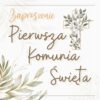 Zaproszenie Pierwsza Komunia Święta
