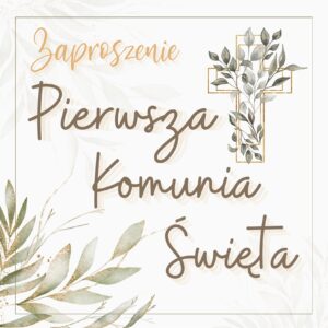 Zaproszenie Pierwsza Komunia Święta