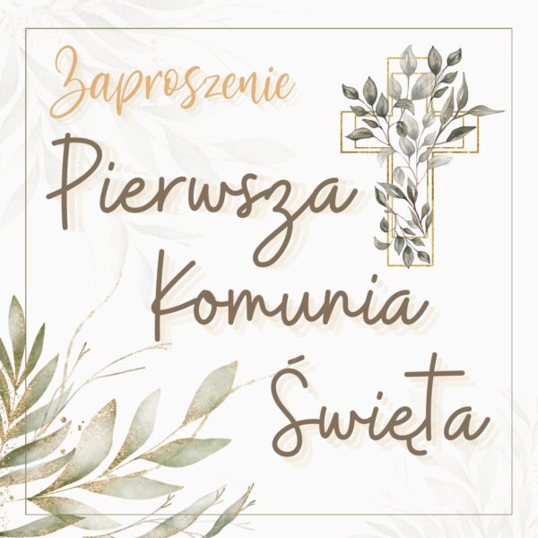 Zaproszenie Pierwsza Komunia Święta