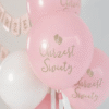 Balony różowo złote na chrzest 6 sztuk w zestawie