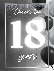 Etykiety na butelkę black and white cheers na 18 urodziny