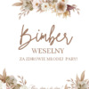 Etykiety na bimber weselny w stylu boho