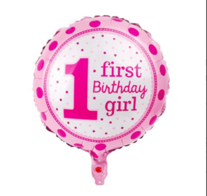Balon foliowy okrągły w kolorach różowych w rozmiarze ok.45cm