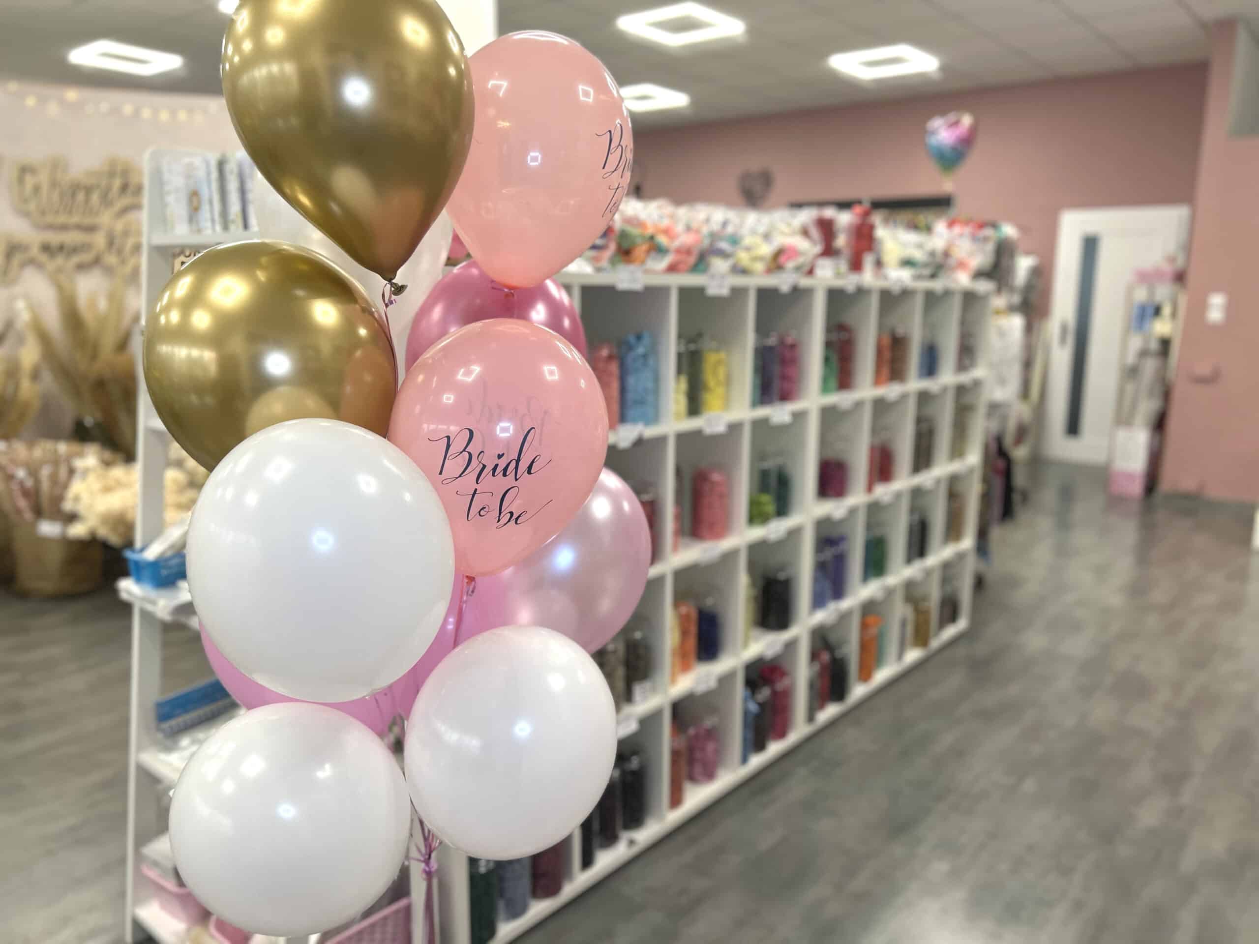 Balony z helem lateksowe różowe złote oraz białe