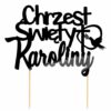 Topper na chrzest w kolorze czarnym