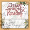 Personalizowany topper na chrzest w kolorze rose gold