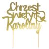 Topper personalizowany na chrzest glamour elegancki