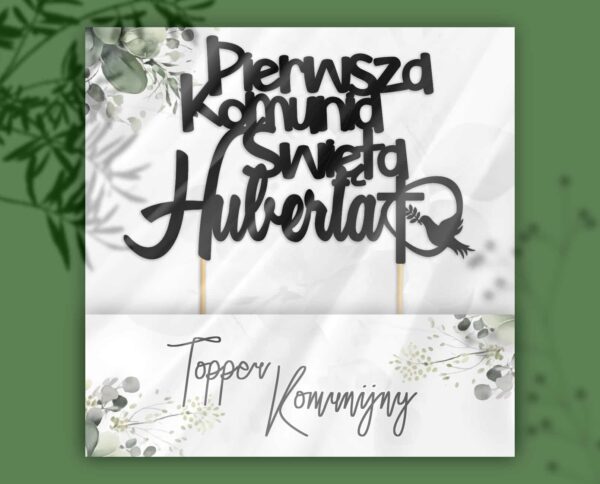 Topper na komunijne ciasto z imieniem