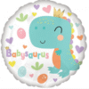 Balon foliowy okrągły z nadrukiem dinozaura w rozmiarze ok.45cm