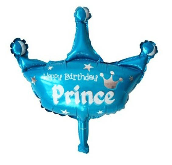Balon foliowy korona niebieska z napisem prince