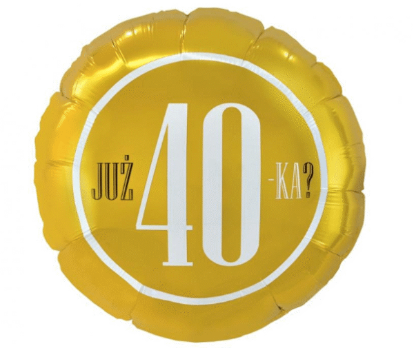 Balon foliowy złoty na 40-ste urodziny, zabawny