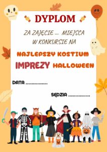 Dyplom za najlepszy halloweenowy kostium