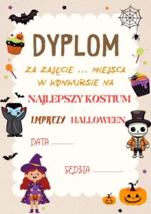 Dyplom za najlepszy halloweenowy kostium
