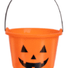 Wiaderko na cukierki z okazji Halloween w kolorze pomarańczowym z rączką