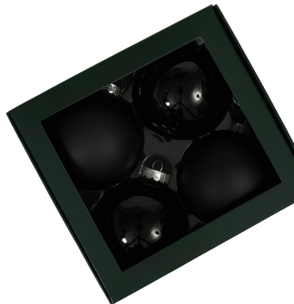 Bombki szklane w kolorze czarnym duże 10cm