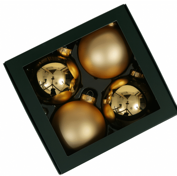 Szklane bombki w kolorze złotym 10cm