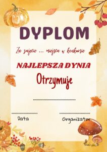 Dyplom za najlepszą dynie