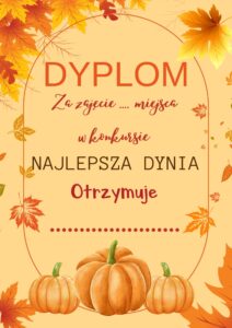 Dyplom za najlepszą dynię