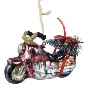 🏍️ Szklana Bombka Motocykl z Choinką 🏍️