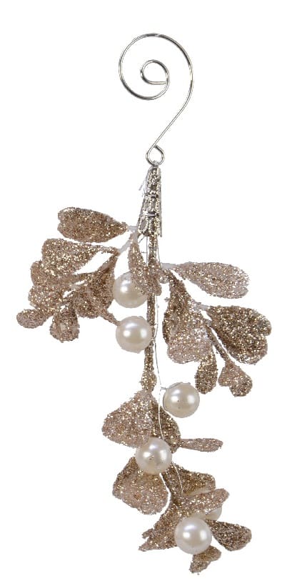 Gałązka dekoracja na choinkę szampańska rose gold glamour