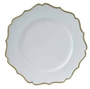 Elegancki Talerz Dekoracyjny z Złotym Brzegiem – Średnica 33 cm