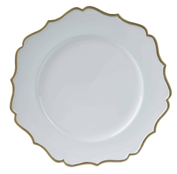 Elegancki Talerz Dekoracyjny z Złotym Brzegiem – Średnica 33 cm