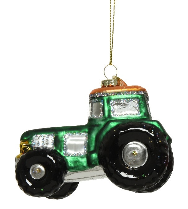 Szklana Bombka w Kształcie Traktora w kolorze zielonym