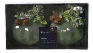 Szklane bombki w kolorze zielonym glamour kaemingk