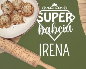 Fartuch kuchenny z okazji dnia babci na prezent urodzinowy w kolorze khaki personalizacja